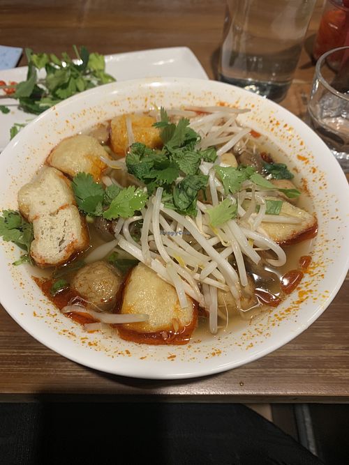 Spicy tofu & mushroom pho  at Pho - Soho in London