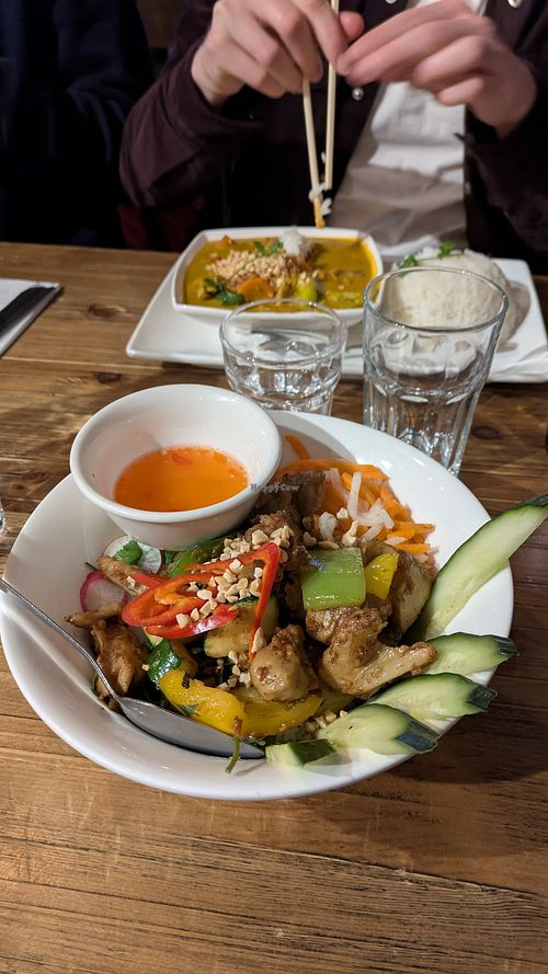 Rice bowl with 'chicken' at Pho in Cheltenham