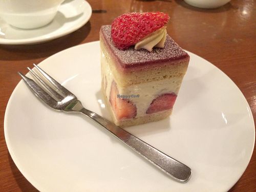 Strawberry shortcake (delicious!) at Chaya Macrobiotics - Hibiya in Tokyo