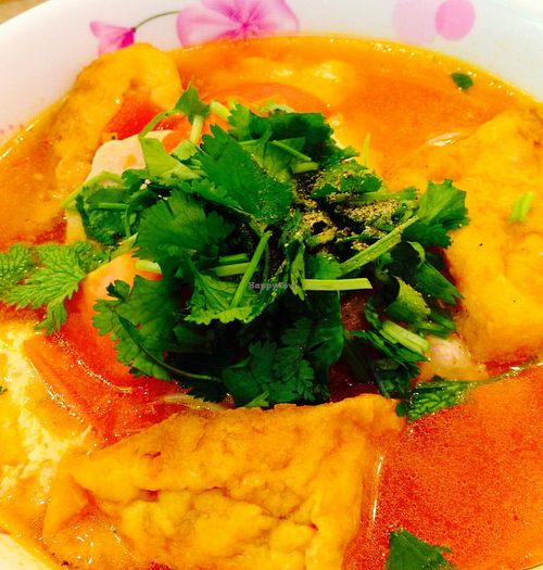 Noodle soup - menu says with 'crab' and watercress at Dieu Huong in Falls Church