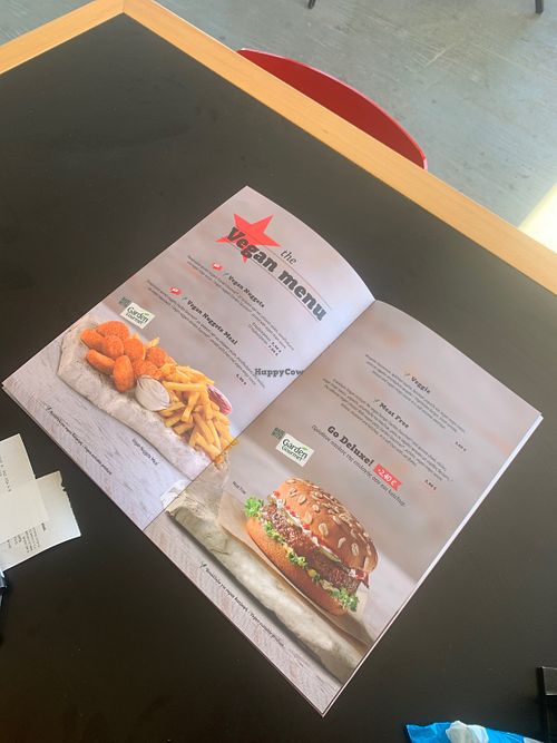 Vegan menu and there is also a page for bao buns   at Goody's Burger House in Zakynthos