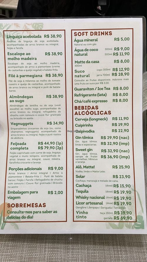 Menu (page 2)  at Só Verde - Botafogo in Rio De Janeiro