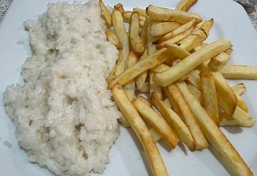 Arroz à piamontese e batata frita #Veganuary at Só Verde - Botafogo in Rio De Janeiro
