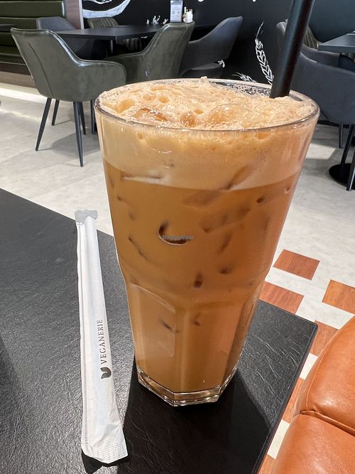 Thai tea  at Veganerie - Kingkeaw in Bangkok