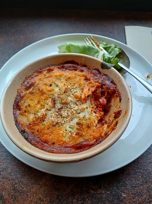 Delicious lasagne. at Zappa's in Totnes