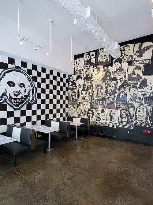 Large space with two rooms at Monty's Good Burger - Santa Monica in Santa Monica