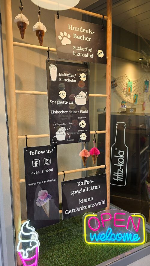 part of menu at Eva's Eisdeal in Reutte