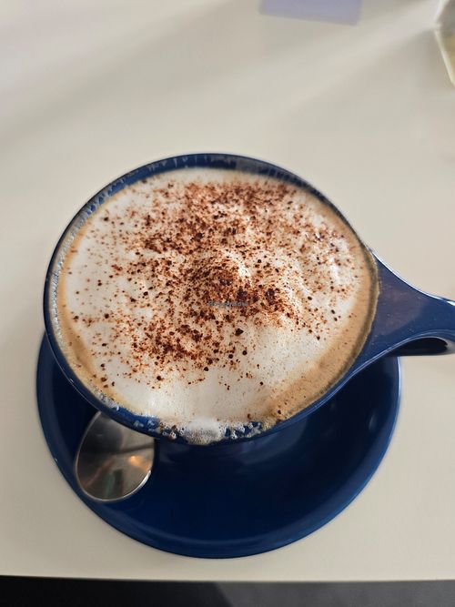 Cappuccino with almond milk - very good at Lluvia Deli Bar & Artefacto in Rio Grande