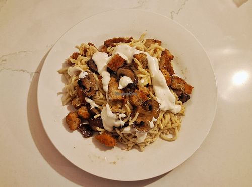 Spaghetti Alfredo at Mother Natures Soul Food Vegan in Lynchburg