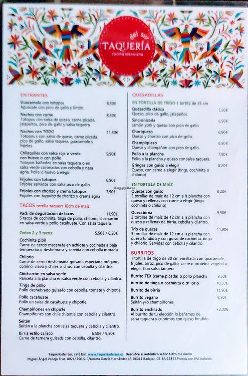 at Taquería del Sur in Badajoz