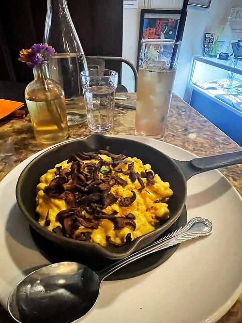 Mac n' Cheeze W Seitan Bacon at Urban Vegan Kitchen in New York City