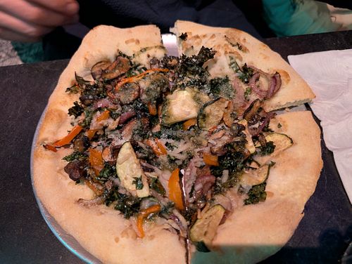 dew drops in the garden pizza at Urban Vegan Kitchen in New York City