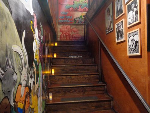 Stairs from the basement. at Urban Vegan Kitchen in New York City