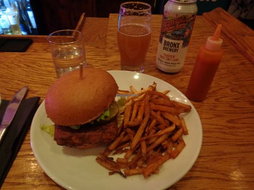 Battered tofu sandwich. at Urban Vegan Kitchen in New York City
