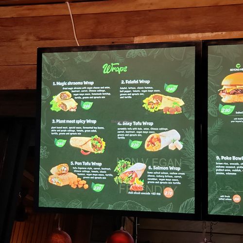 Wraps menu at Annie Sweetery & Eatery - Bo Put in Koh Samui