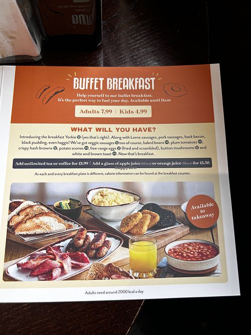 Vegan items clearly labelled, but not many options  at Farmhouse Inns - Westgate Farm in Edinburgh