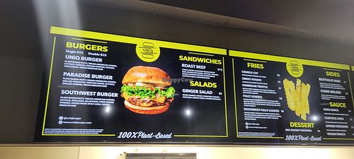 Menu at counter at UNiQ Burger in Scottsdale