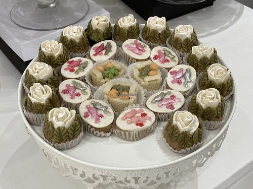 The miniature cakes are like works of art. All vegan 🌱   at Les Caprices de Pauline in Grasse