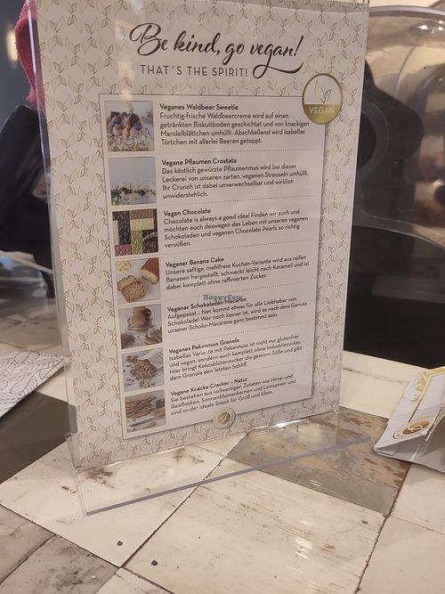 Vegan menu with selected products at Isabella Pâtisserie in Munich
