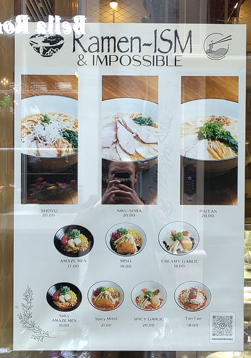 Menu at RAMEN-ISM in Amsterdam