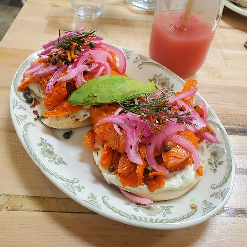 Carrot Lox Bagel at Butcher's Daughter in West Hollywood