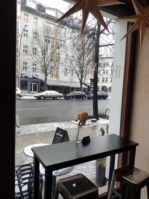 View from inside to the street at The Sanctuary in Berlin