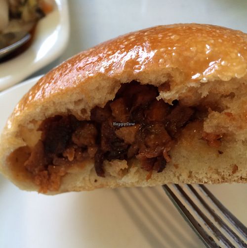 baked meat bun at Bodhi Village in Flushing