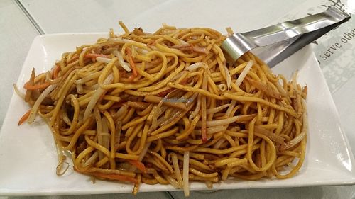 "Chicken" lo mein at Bodhi Village in Flushing