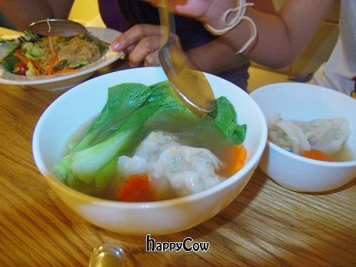 vegetarian wanton soup at Real Food - The Central in Central Singapore