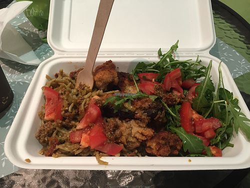 Tasty homemade red pasta at Shambala in Zagreb