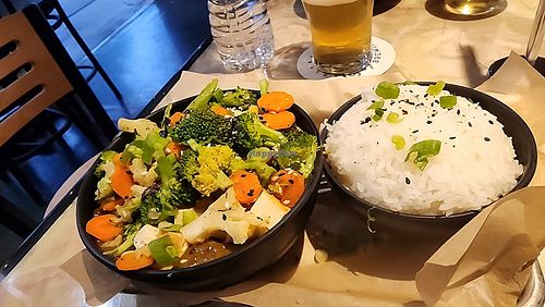 skid curry. double veggies and tofu. yummy at Trail Life Brewing in Grand Junction