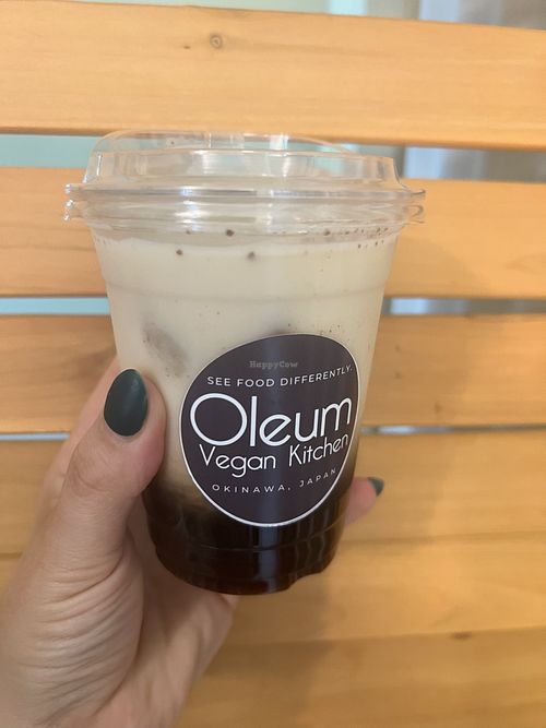 Pumpkin Spice Oat Milk Latte  at Oleum Vegan Kitchen in Okinawa
