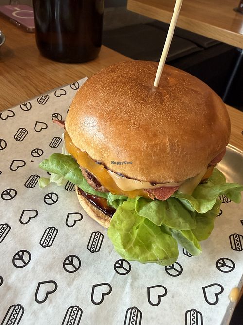 Burger with the lot  at Hello Sam in Bentleigh East