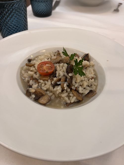 Mushroom risotto  at Hotel Águas do Gerês in Geres