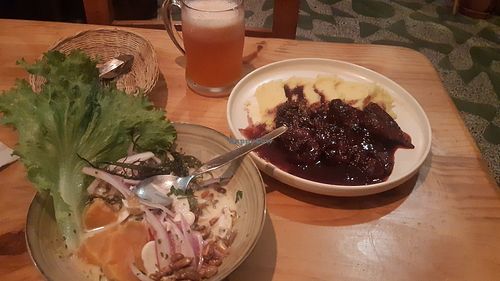 Ceviche vegano y seitan Marinado at Florencia - Vegan Kitchen in Lima