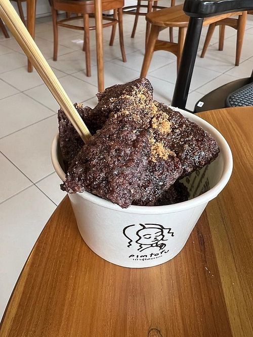 some crispy dessert at Pim Tofu in Chiang Mai