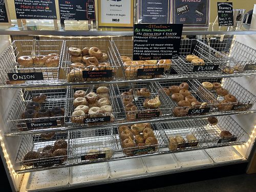 Bagel case   at Frankie's NY Bagels in Eureka