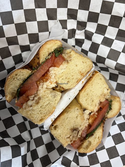 Fern canyon (vegan mozzarella)  at Frankie's NY Bagels in Eureka
