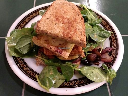 Vegan Tofu Veggie Sandwich at Lost Coast Cafe in Ferndale