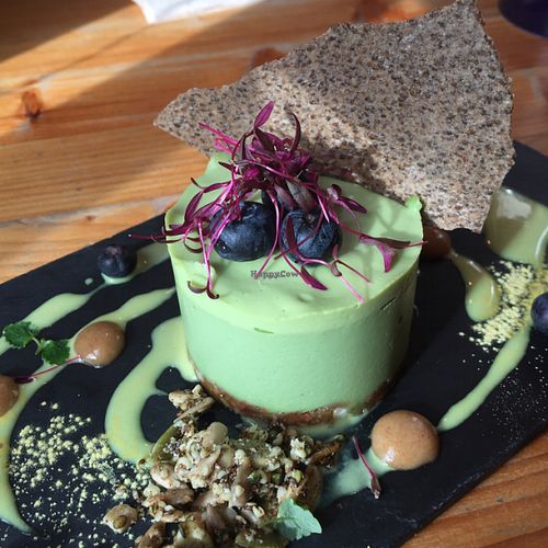 matcha cheesecake at Wild Food Cafe in London