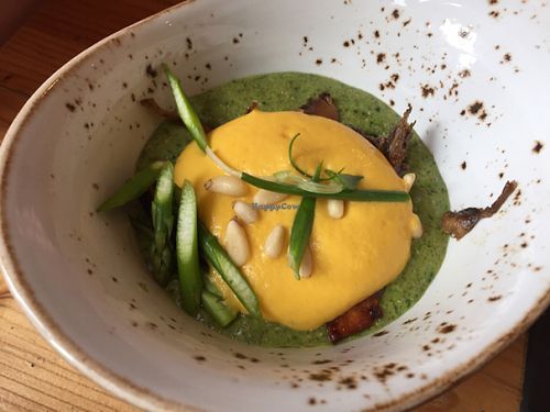 mind blowing! ";Oyster in a shell"; starter  at Wild Food Cafe in London