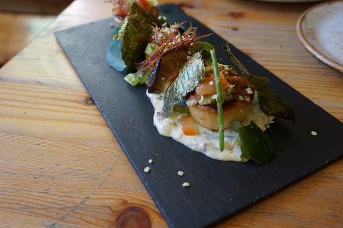 Succulent Scallops of King Oyster at Wild Food Cafe in London