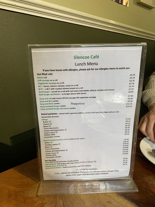 Menu  at Glencoe Cafe in Ballachulish