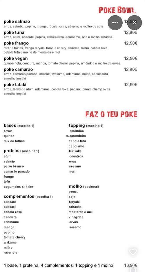 Vegan poke and do your own poke  at Sushi Factory in Lisbon