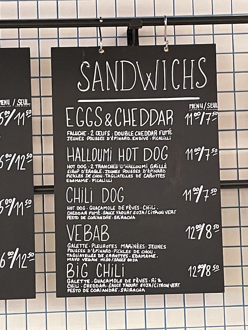 Menu  at Pickles - Grand Scène in Lille