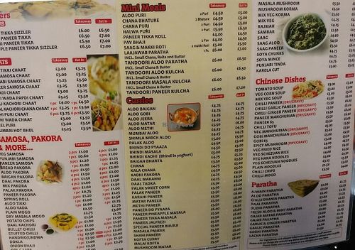 Menu back at Chini Chor in South West London