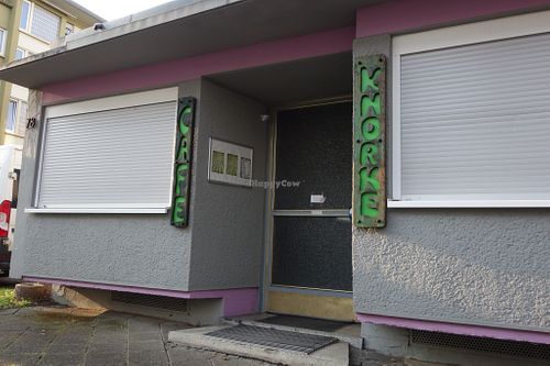 The entrance at Cafe Knorke in Saarbrucken