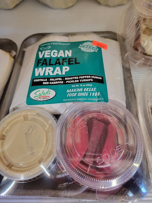 A few prepared vegan options at Country Natural Food Store in Topanga