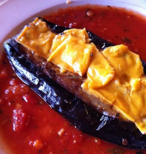 1st course: broiled zucchini with vegan cheese at Pasta Freska in Seattle