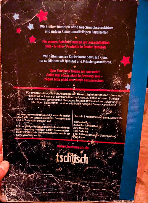 Menu page at Cafe Tschüsch at tschüüüsch - Vriends & Cosy Comfort Food in Berlin